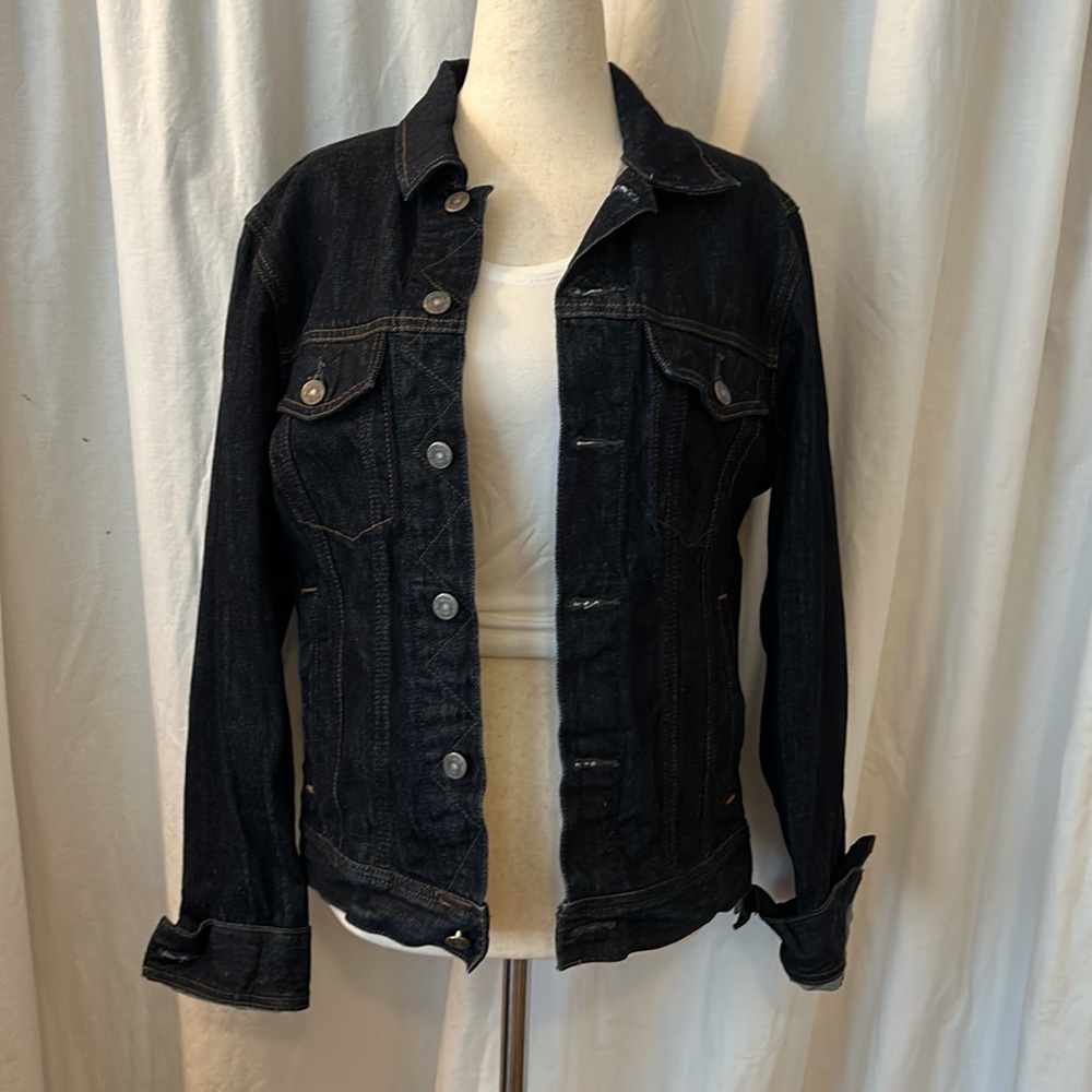 J Crew Denim Jean Jacket , dark indigo wash, women’s size small, EUC